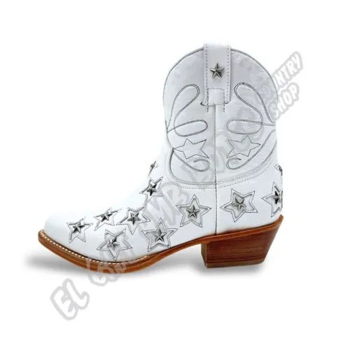 El Gat Amb Botes - Platja D'aro - Shop Online - Booties - Mayura 2374 White Napa Stars