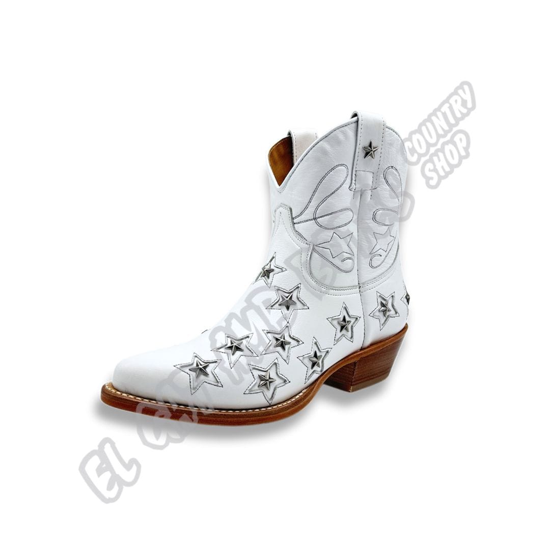 El Gat Amb Botes - Platja D'aro - Shop Online - Botines - Mayura 2374 Estrellas Napa Blanca