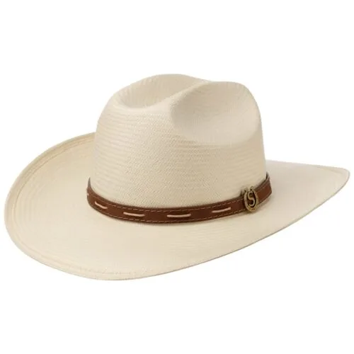 Chapeau De Cowboy Vintage En Palmier Mexicain - Taille 7 1/8 - Aspect Vieilli