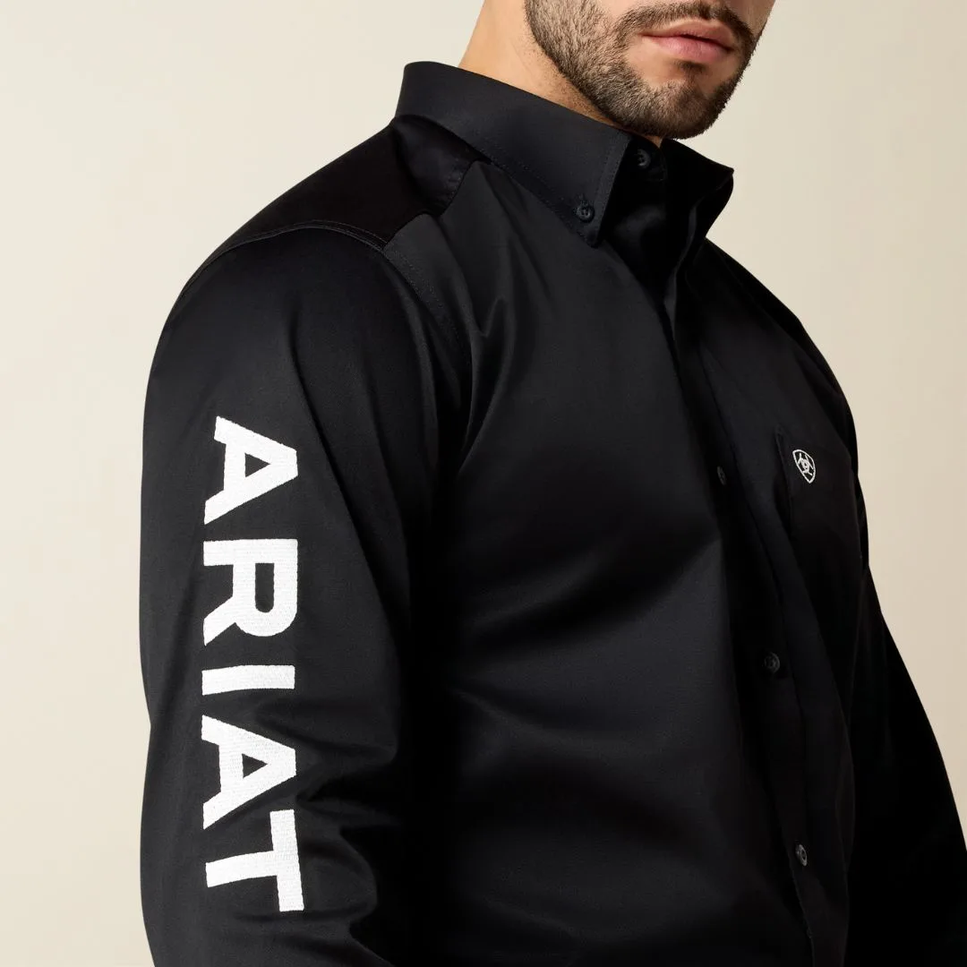 El-Gat-Amb-Botes-Platja-Daro-Shop-Online-Complementos-Jeans-Hombre-Ariat-10034231-Camisa-Team-Logo-Manga-Larga-Hombre-Negro-Blanco
