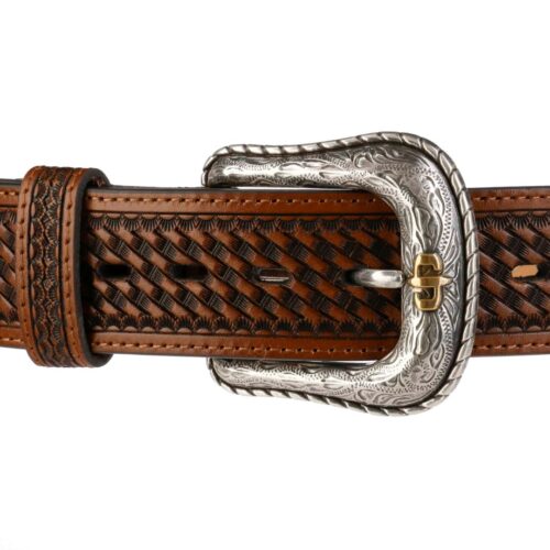 El-Gat-Amb-Botes-Platja-Daro-Shop-Online-Complementos-Cinturones-y-Carteras-Stetson-Pebble-Basket-Weave-Leather-Belt