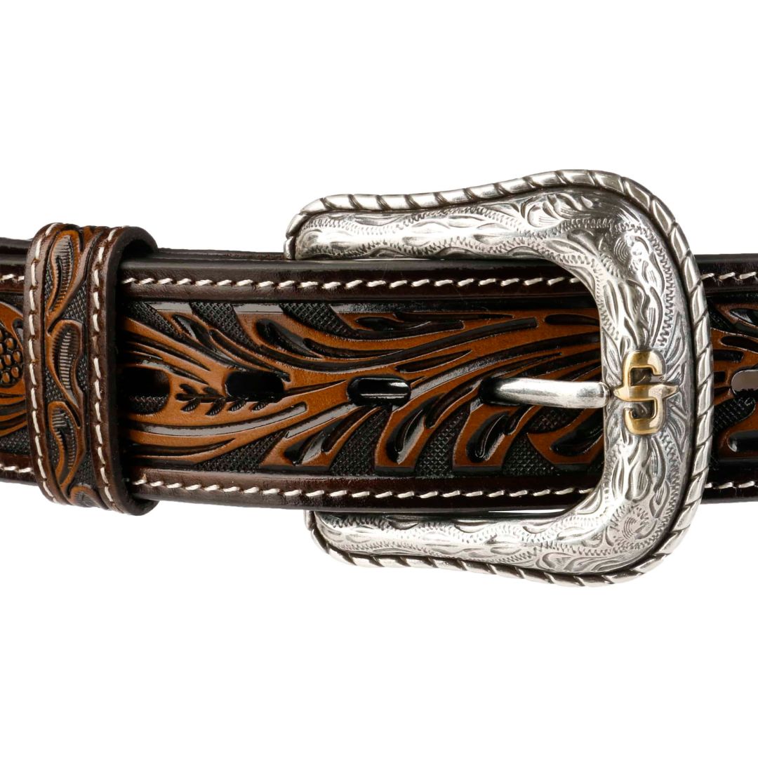 El-Gat-Amb-Botes-Platja-Daro-Shop-Online-Complementos-Cinturones-y-Carteras-Stetson-Tooled-Leather-Belt-Black