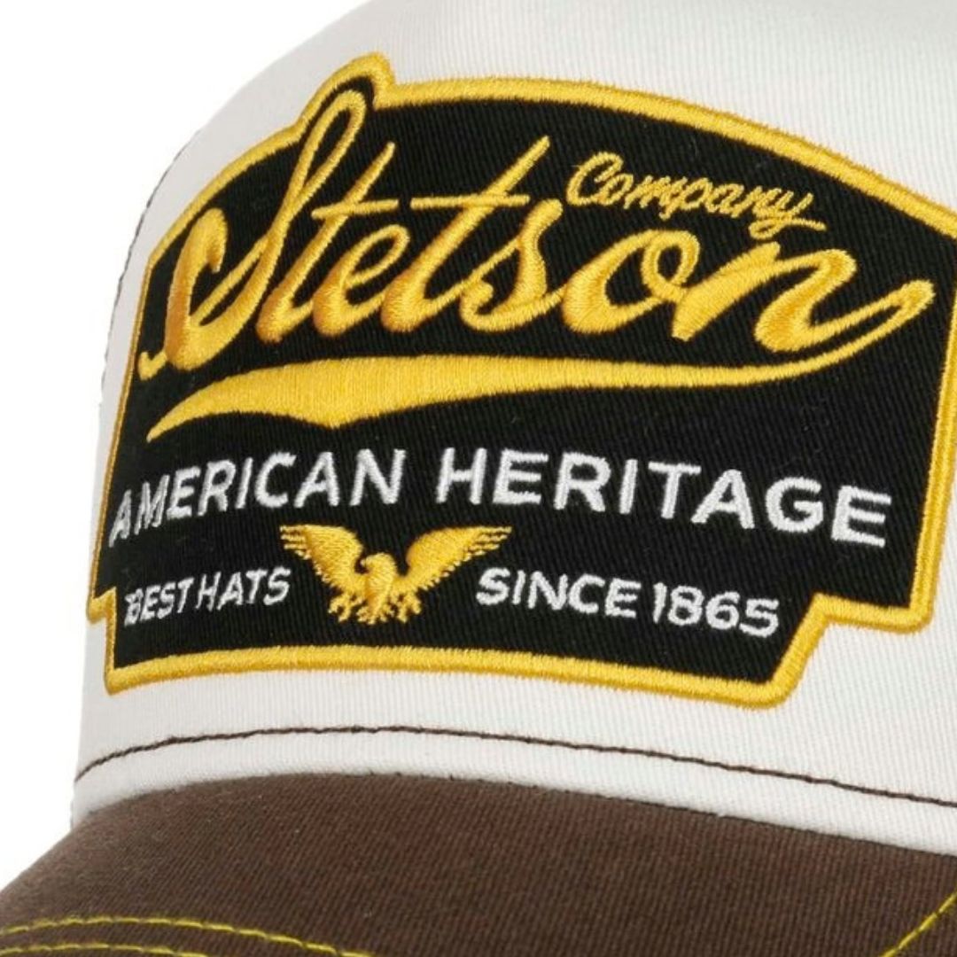 El-Gat-Amb-Botes-Platja-Daro-Shop-Online-Complementos-Bandanas-y-Gorras-Stetson-American-Heritage-Trucker-Brown