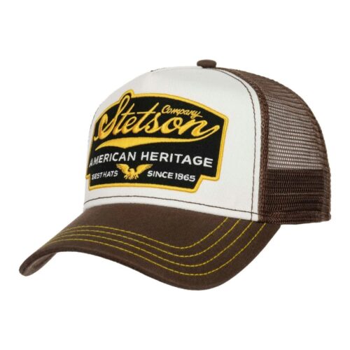El-Gat-Amb-Botes-Platja-Daro-Shop-Online-Complementos-Bandanas-y-Gorras-Stetson-American-Heritage-Trucker-Brown