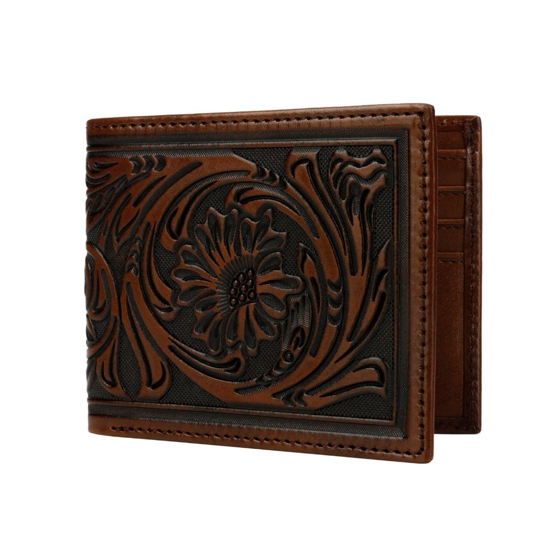 El-Gat-Amb-Botes-Platja-Daro-Shop-Online-Complementos-Cinturones-y-Carteras-Stetson-9797301-Tooled-Leather-Bi-fold-Wallet