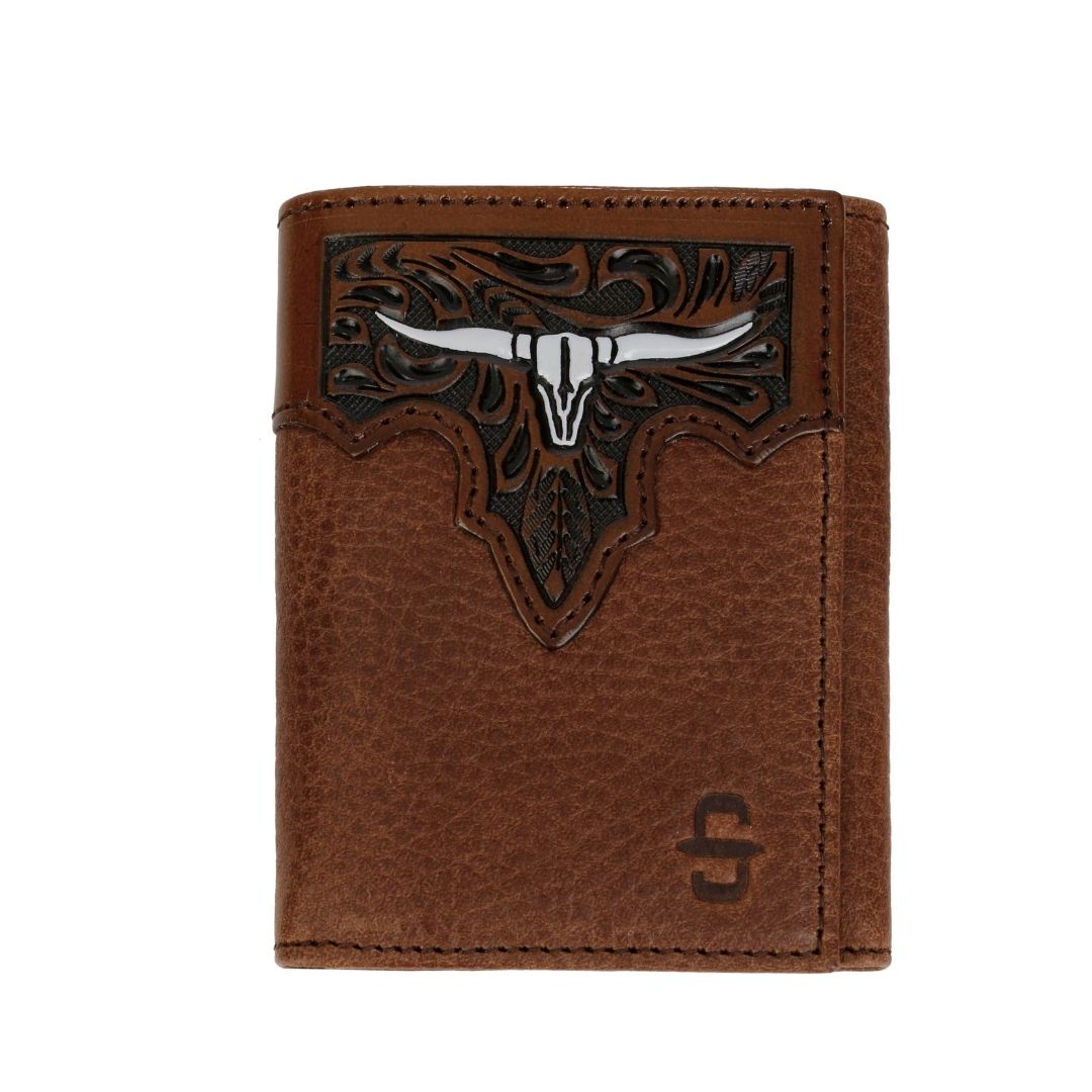 El-Gat-Amb-Botes-Platja-Daro-Shop-Online-Complementos-Cinturones-y-Carteras-Stetson-9797306-Steer-Head-Leather-Tri-Fold-Wallet