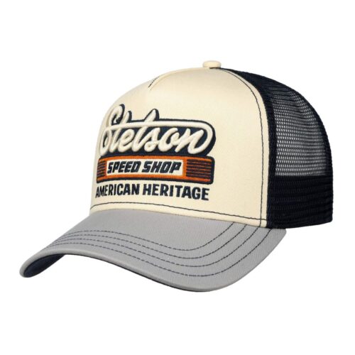 El-Gat-Amb-Botes-Platja-Daro-Shop-Online-Complementos-Bandanas-y-Gorras-Stetson-Trucker-Cap-Speed-Shop-Grey