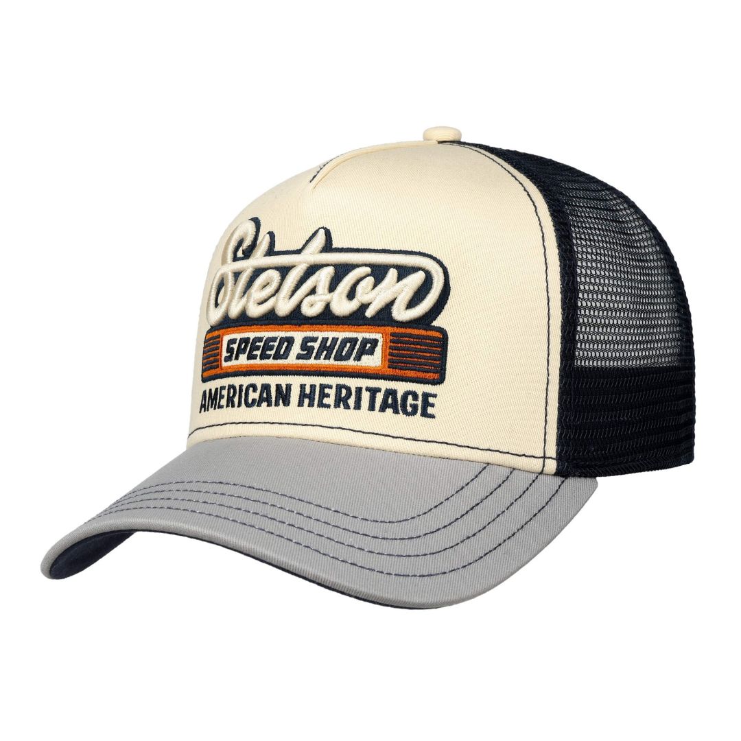 El-Gat-Amb-Botes-Platja-Daro-Shop-Online-Complementos-Bandanas-y-Gorras-Stetson-Trucker-Cap-Speed-Shop-Grey